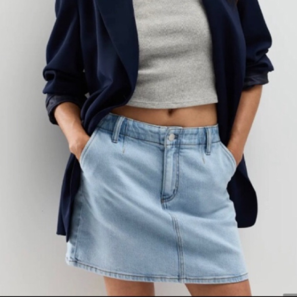 Quince denim mini skirt